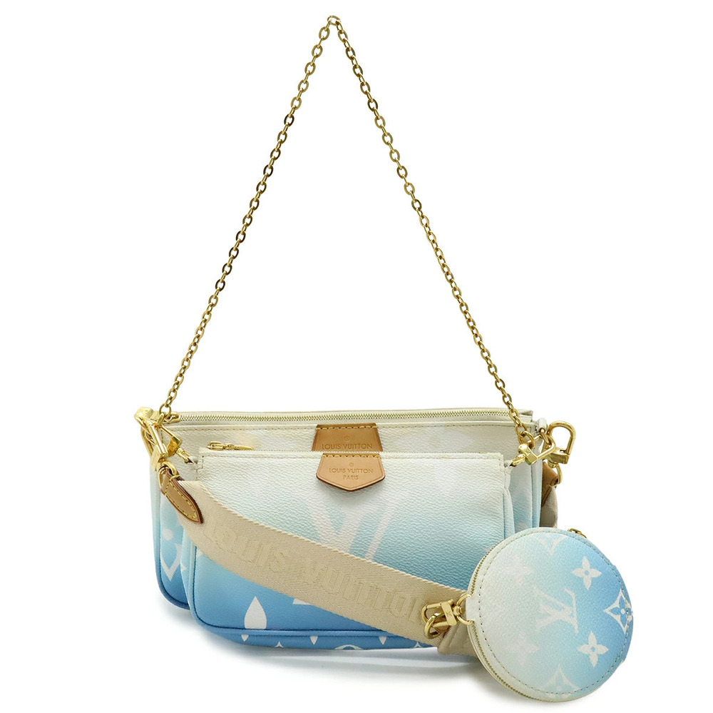 LOUIS VUITTON Monogram Giant Multi Pochette Accessoires Shoulder Bag Blue